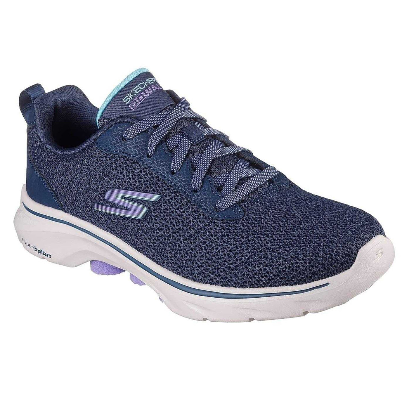 Navy-White - Front - Skechers Womens-Ladies Athletic Trainers