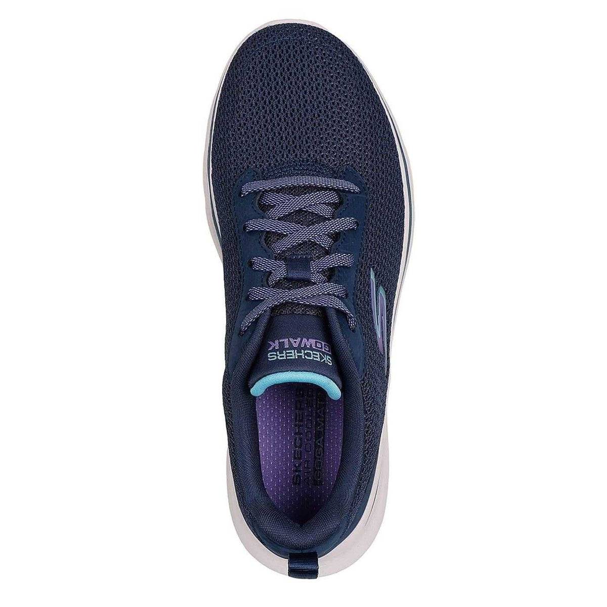 Navy-White - Pack Shot - Skechers Womens-Ladies Athletic Trainers