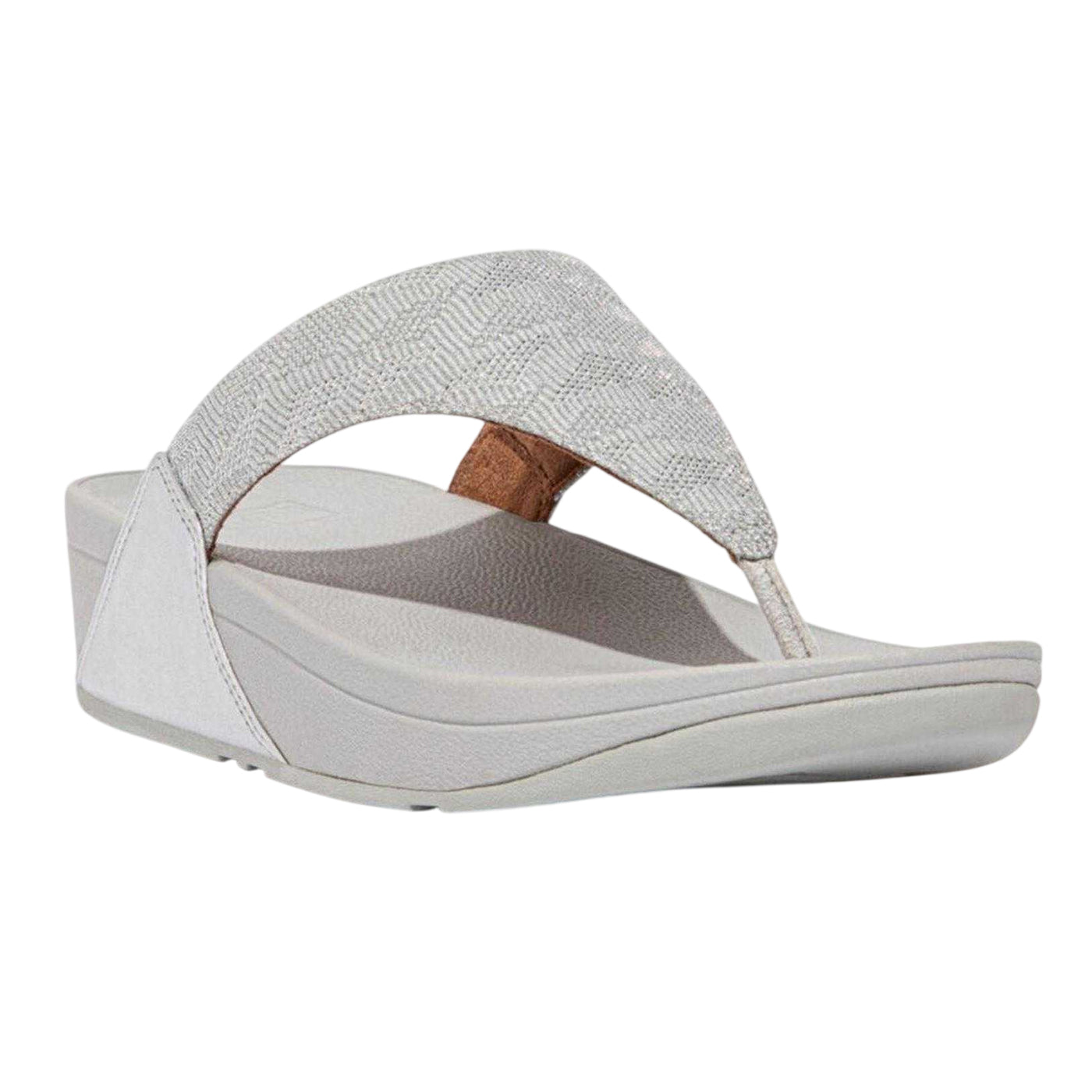 Silver - Front - FitFlop Womens-Ladies Glitz Toe Post Sandals