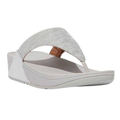 Silver - Front - FitFlop Womens-Ladies Glitz Toe Post Sandals