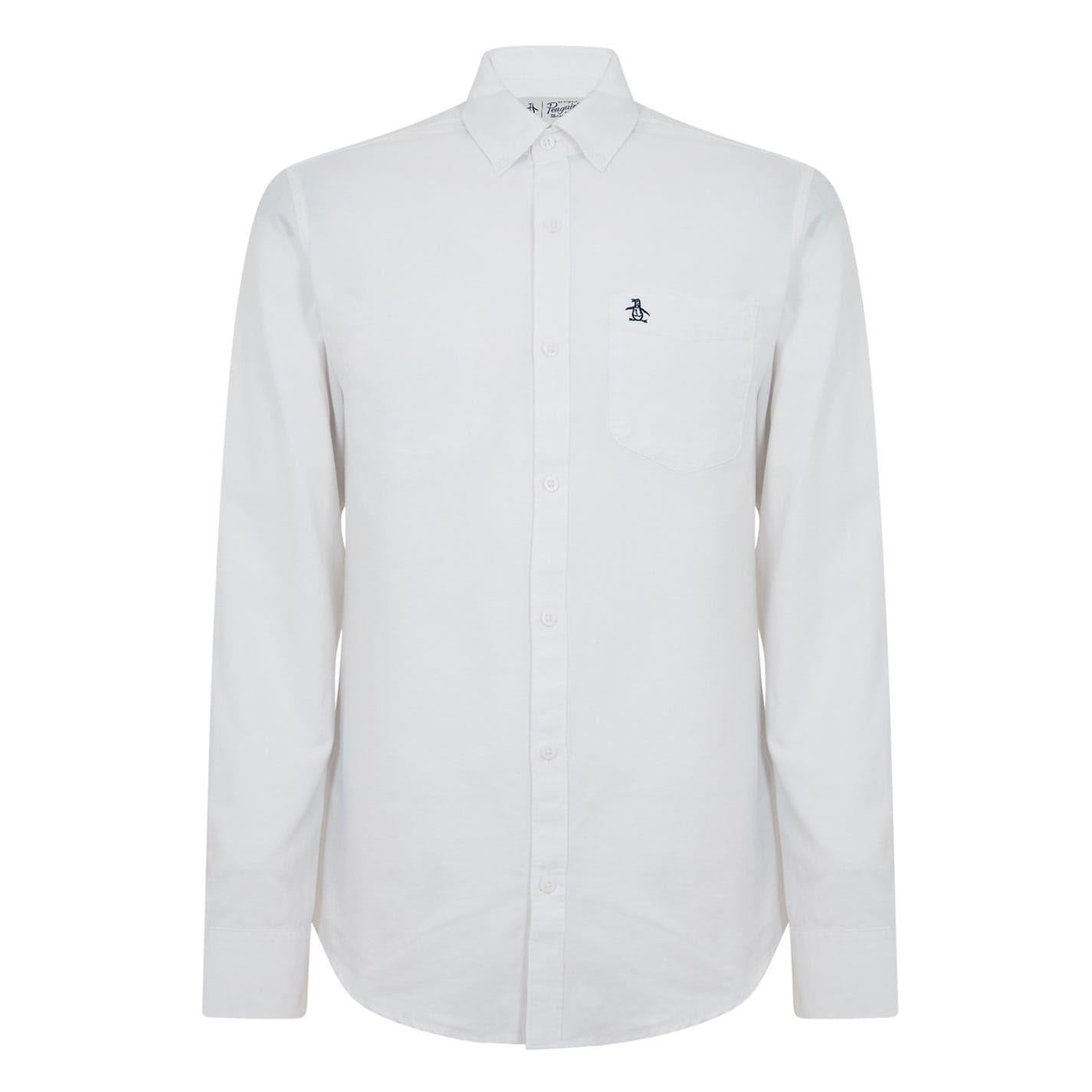 Brilliant White - Front - Original Penguin Mens Oxford Cotton Button-Down Shirt