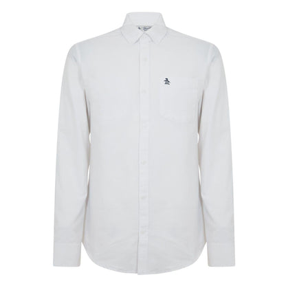 Brilliant White - Front - Original Penguin Mens Oxford Cotton Button-Down Shirt