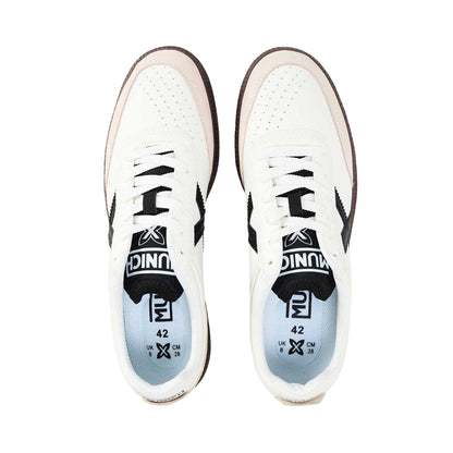 White-Black - Side - Munich Mens Rumba Suede Shoes