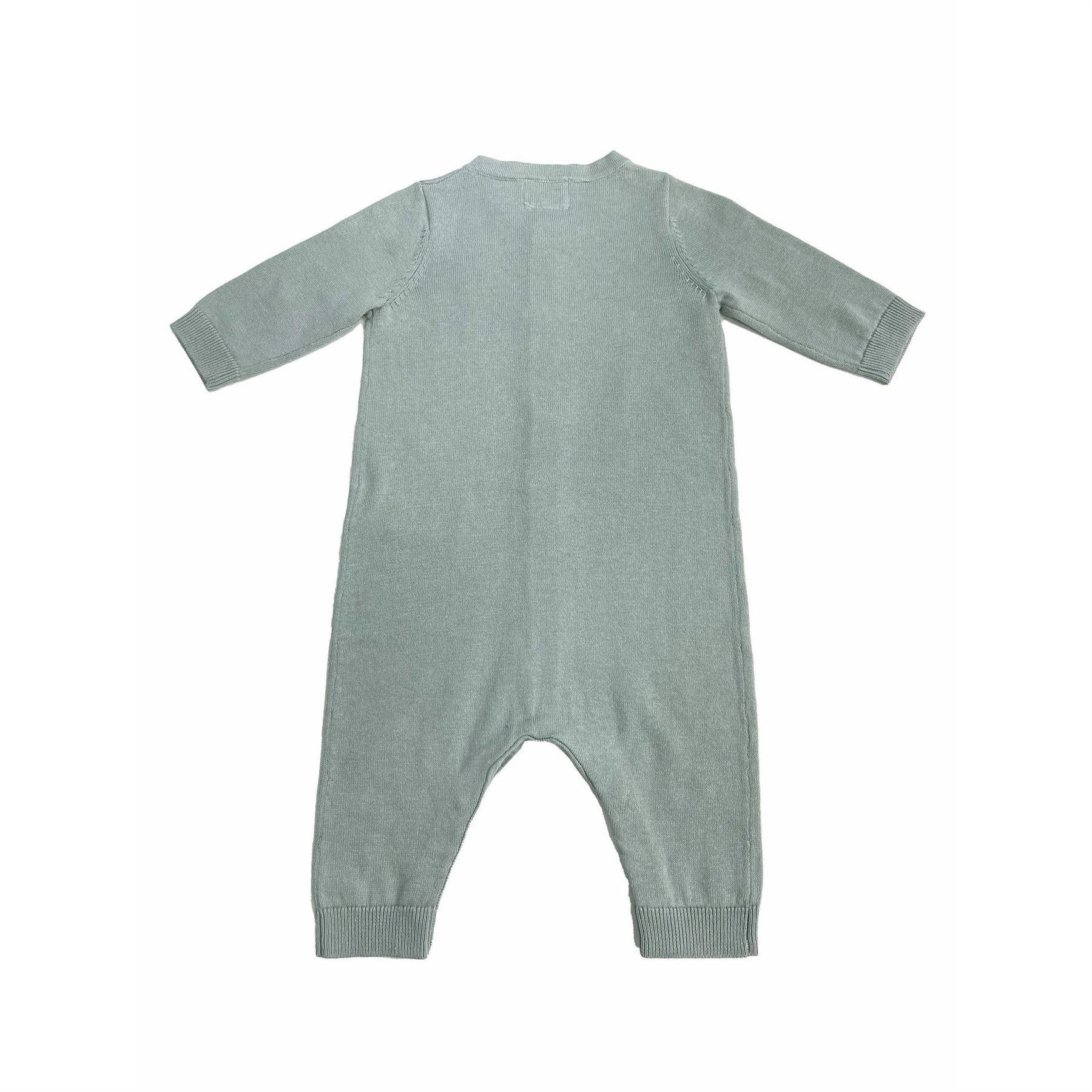 Baby Blue - Back - Jack Wills Baby Cotton Long-Sleeved Sleepsuit