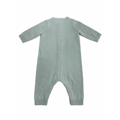 Baby Blue - Back - Jack Wills Baby Cotton Long-Sleeved Sleepsuit