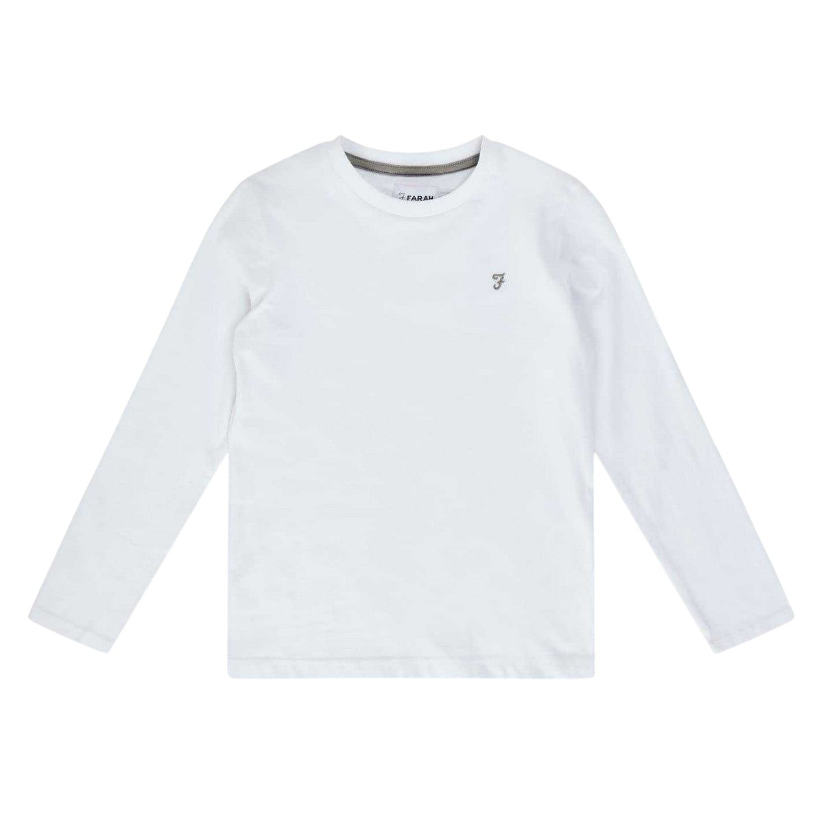 White - Front - Farah Childrens-Kids Plain Crew Neck Regular T-Shirt