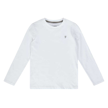 White - Front - Farah Childrens-Kids Plain Crew Neck Regular T-Shirt