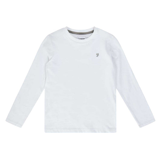 White - Front - Farah Childrens-Kids Plain Crew Neck Regular T-Shirt