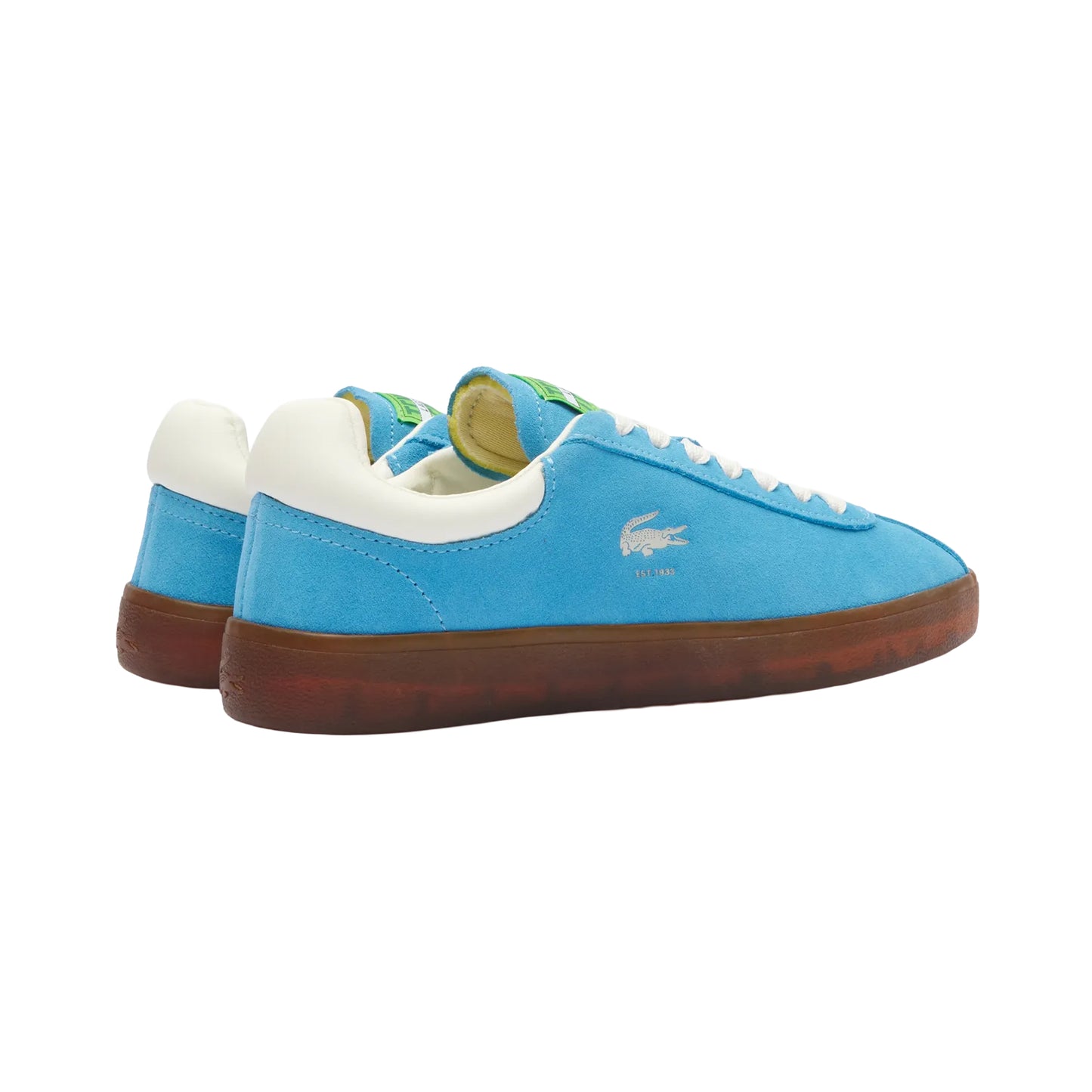 Blue - Back - Lacoste Womens-Ladies Baseshot Suede Trainers