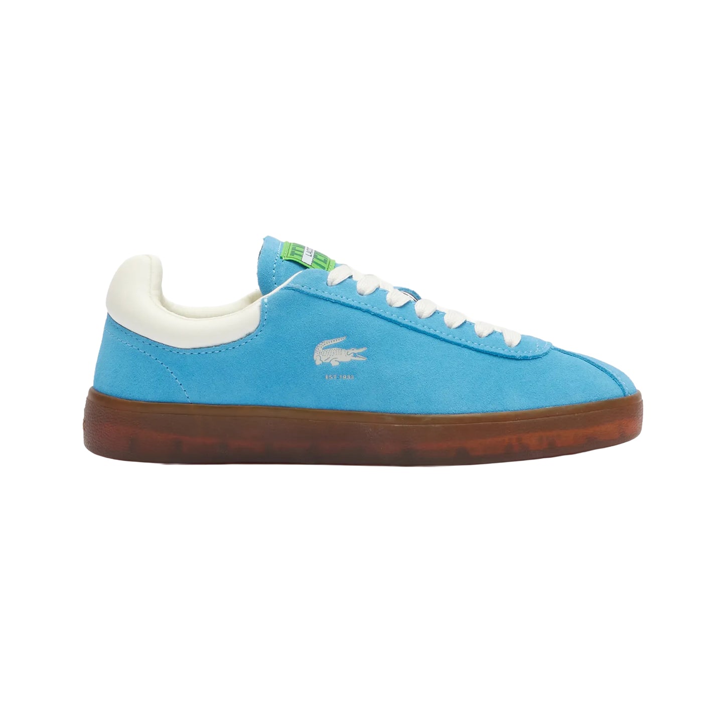 Blue - Side - Lacoste Womens-Ladies Baseshot Suede Trainers