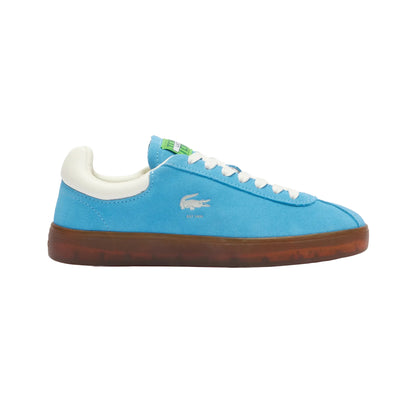 Blue - Side - Lacoste Womens-Ladies Baseshot Suede Trainers