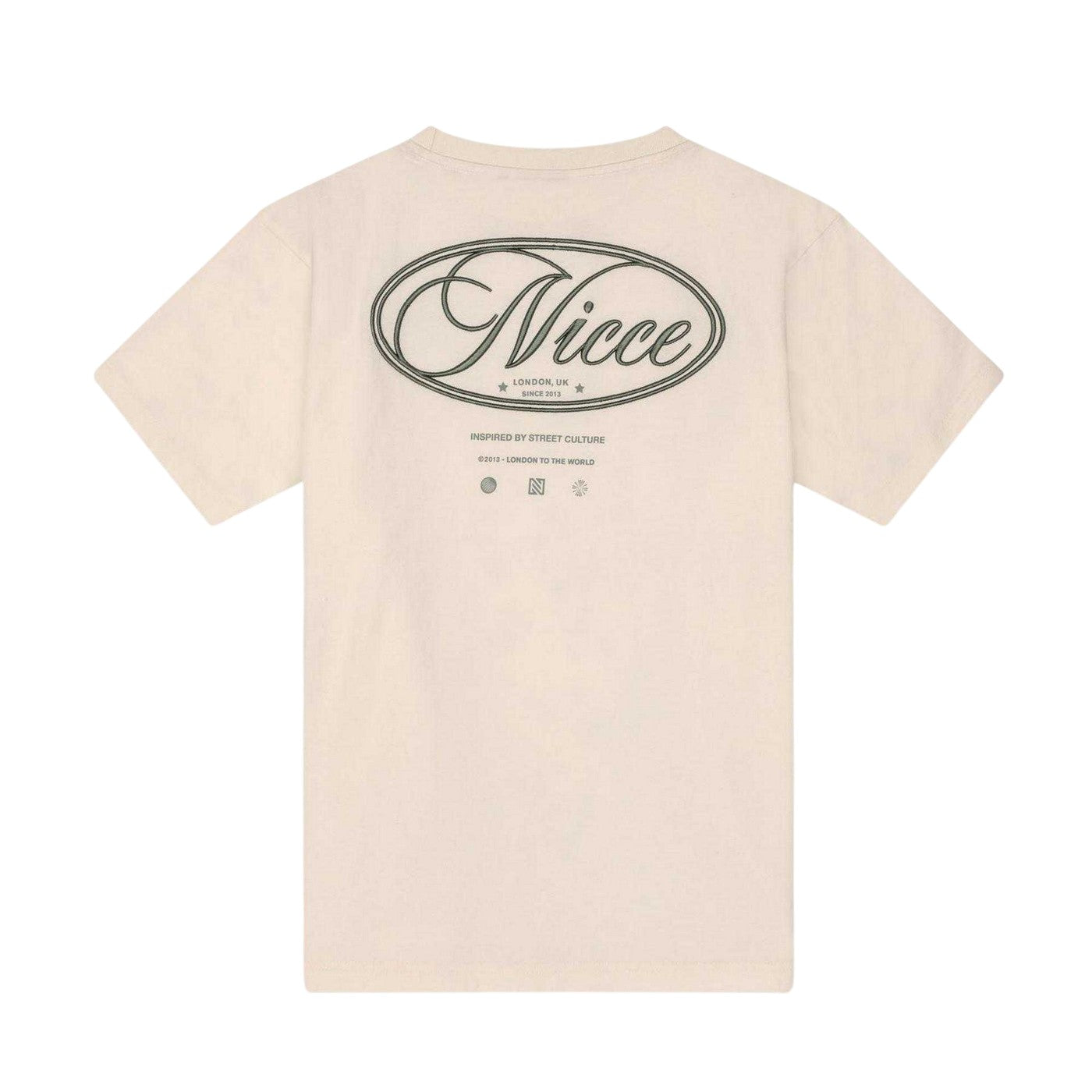 Off White - Back - Nicce Mens Grant Back Print Oversized T-Shirt