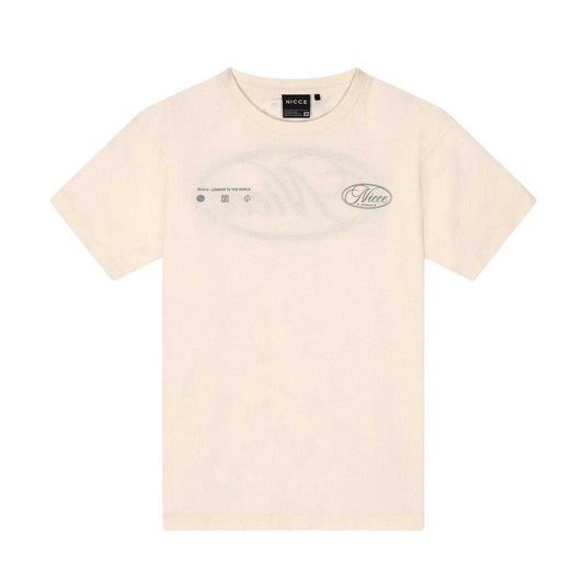 Off White - Front - Nicce Mens Grant Back Print Oversized T-Shirt