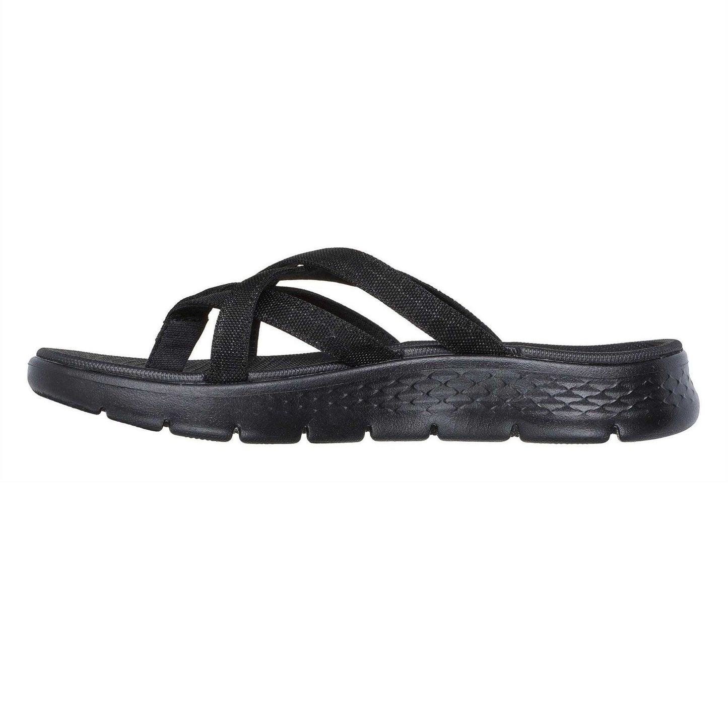 Black - Lifestyle - Skechers Womens-Ladies Crossover Flat Sandals