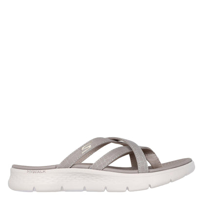 Taupe - Front - Skechers Womens-Ladies Crossover Flat Sandals