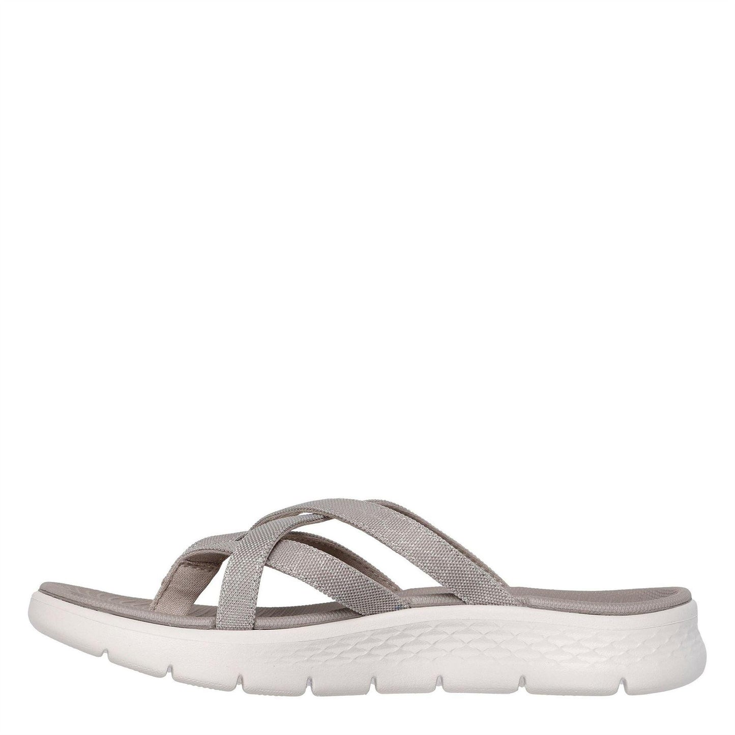 Taupe - Back - Skechers Womens-Ladies Crossover Flat Sandals