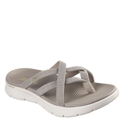 Taupe - Lifestyle - Skechers Womens-Ladies Crossover Flat Sandals