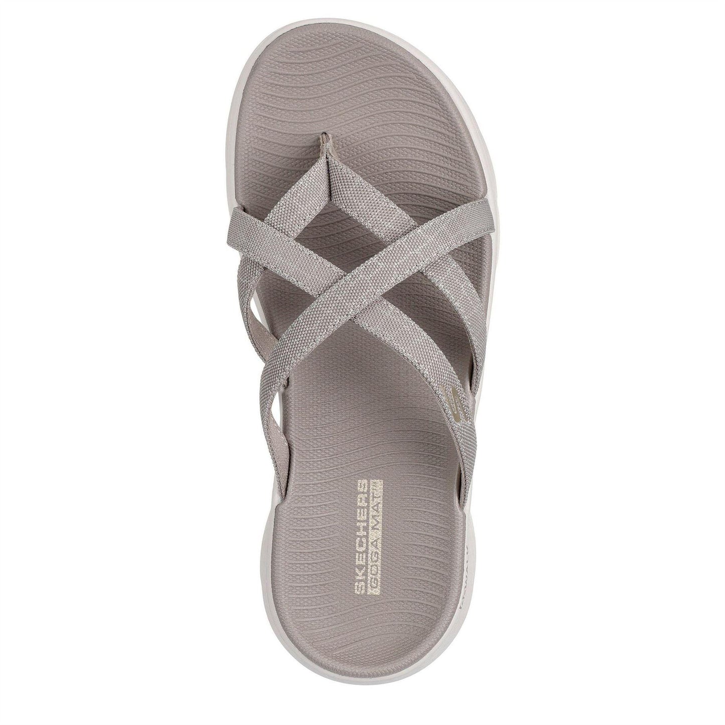 Taupe - Pack Shot - Skechers Womens-Ladies Crossover Flat Sandals