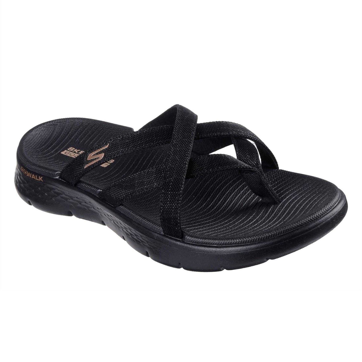 Black - Front - Skechers Womens-Ladies Crossover Flat Sandals