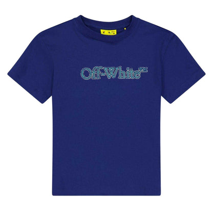 Blue - Front - Off White Childrens-Kids Full Logo Regular T-Shirt