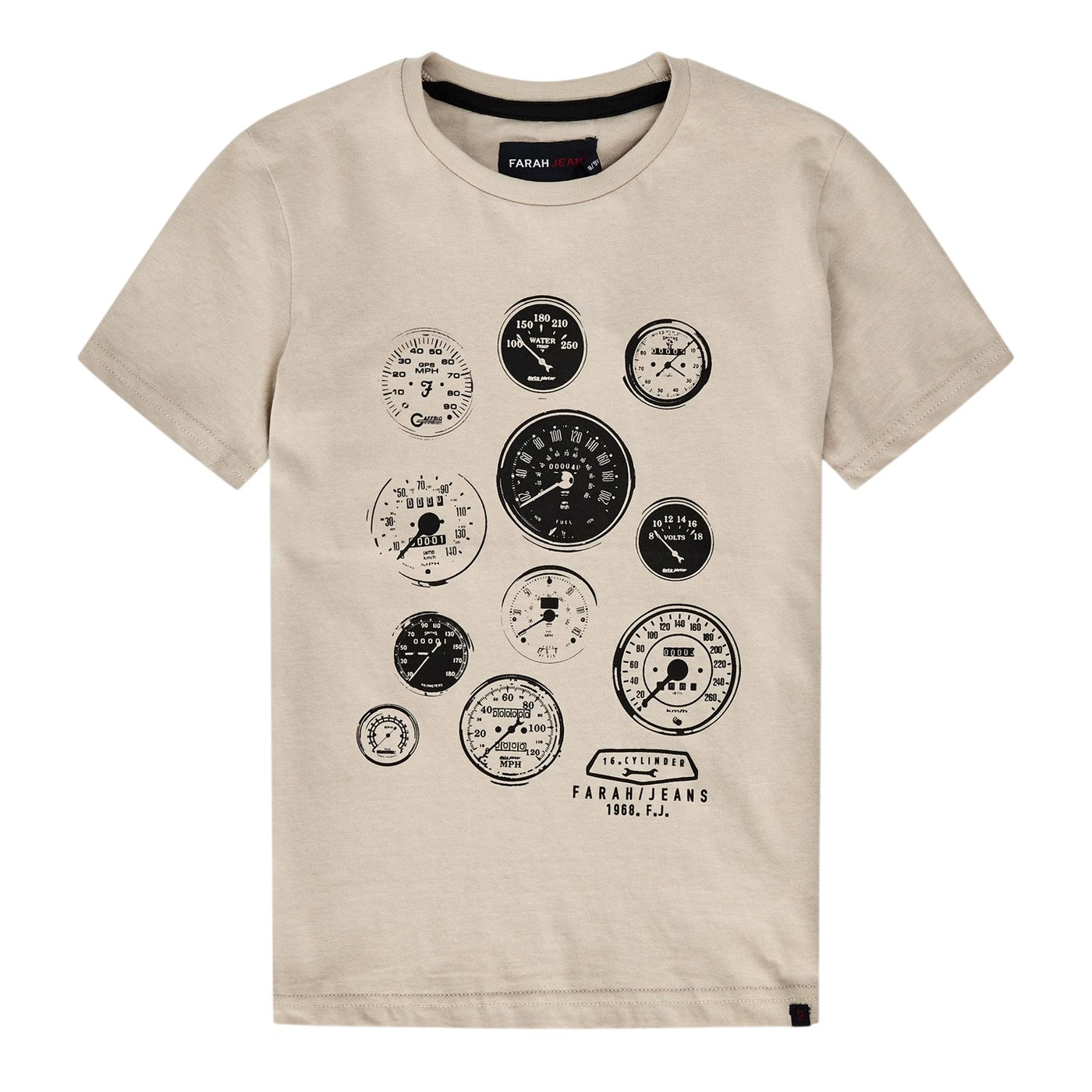 Grey - Front - Farah Childrens-Kids Graphic Print Regular T-Shirt