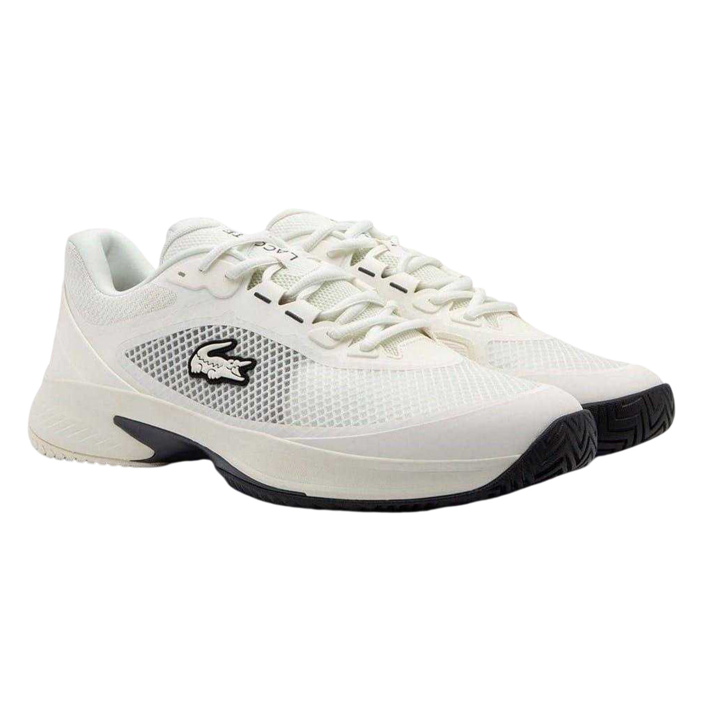 White - Front - Lacoste Mens Tech Point Trainers