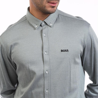 Green - Side - Boss Mens B Motion Regular Shirt