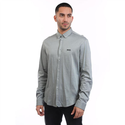 Green - Front - Boss Mens B Motion Regular Shirt