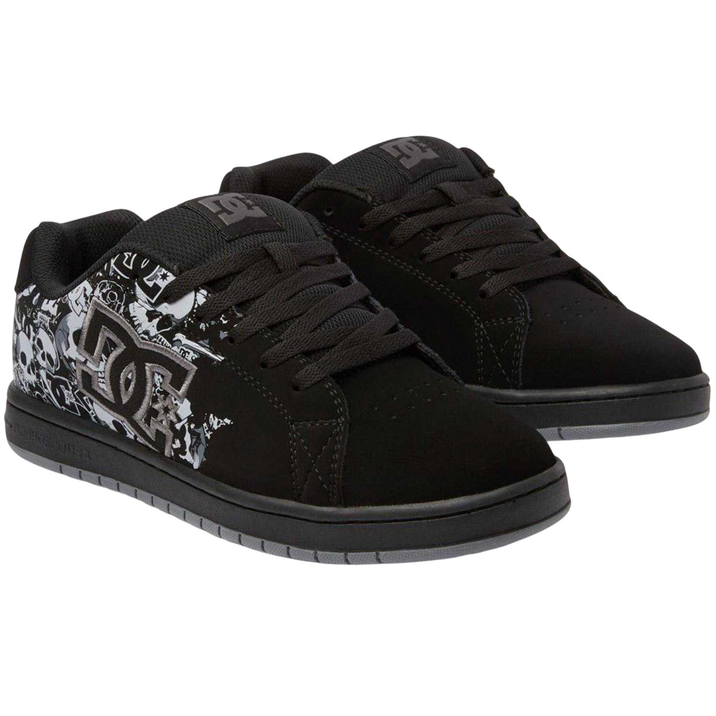 Black-Gum - Front - DC Mens Gaveler Suede Skate Shoes