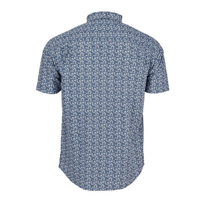 Blue - Back - Ben Sherman Mens Floral Short-Sleeved Shirt