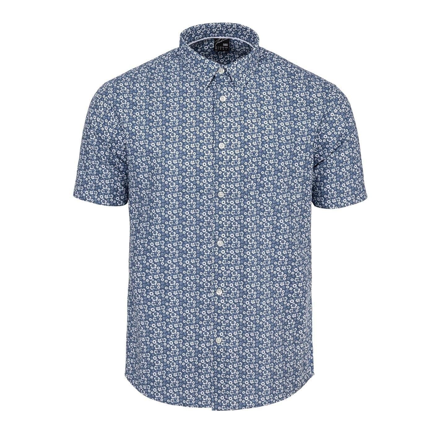 Blue - Front - Ben Sherman Mens Floral Short-Sleeved Shirt