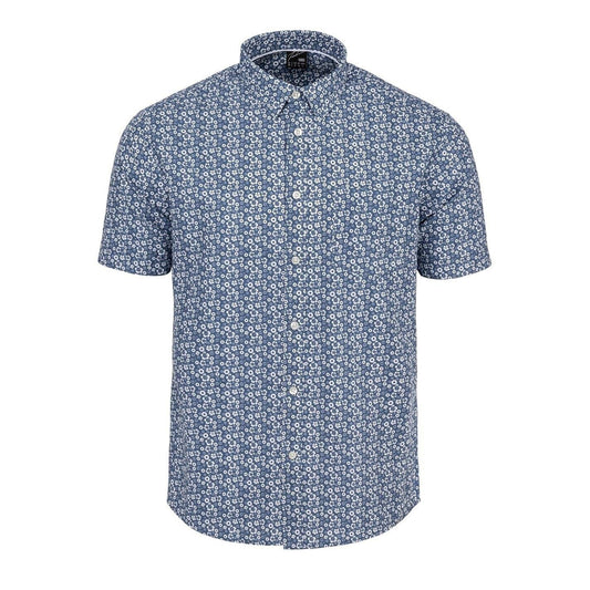 Blue - Front - Ben Sherman Mens Floral Short-Sleeved Shirt