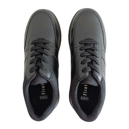 Black - Pack Shot - Firetrap Childrens-Kids Alton School Shoes