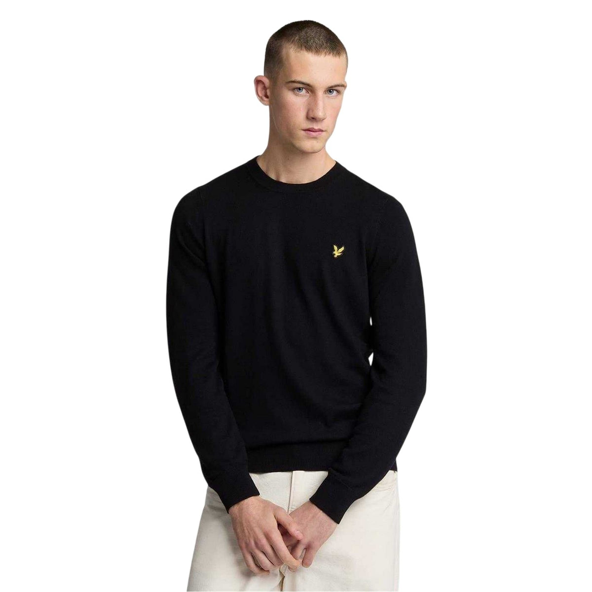 Jet Black - Lifestyle - Lyle & Scott Mens Knitted Crew Neck Sweatshirt