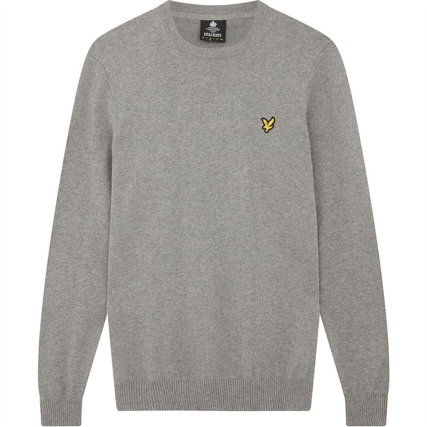 Light Grey - Front - Lyle & Scott Mens Knitted Crew Neck Sweatshirt