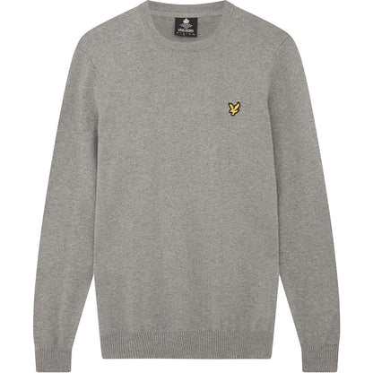 Light Grey - Pack Shot - Lyle & Scott Mens Knitted Crew Neck Sweatshirt