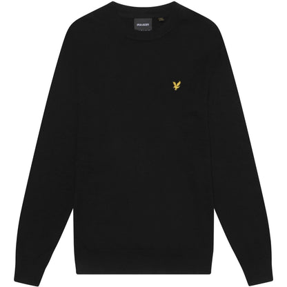 Jet Black - Front - Lyle & Scott Mens Knitted Crew Neck Sweatshirt
