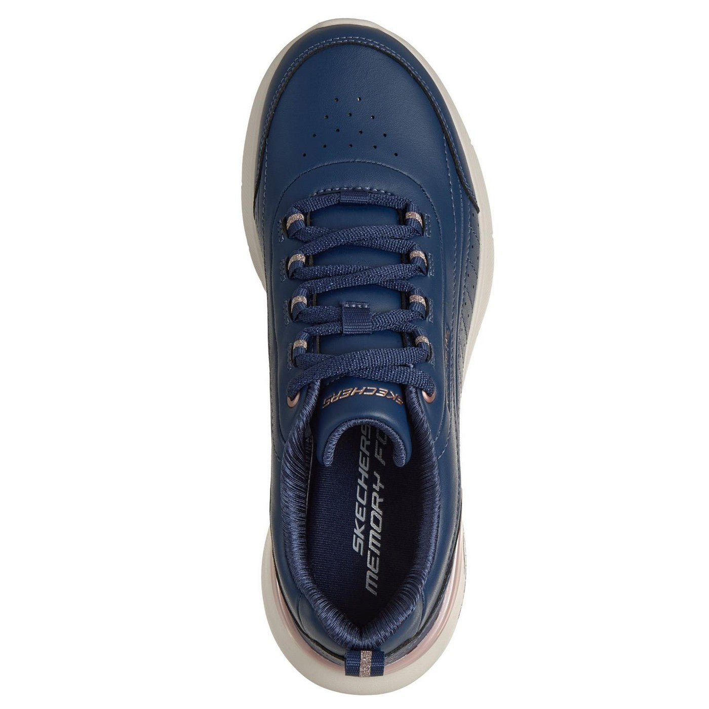 Navy-Rose Gold - Pack Shot - Skechers Womens-Ladies Sketch-Air Dynamight Trainers