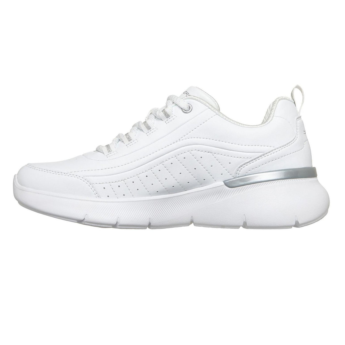White-Silver - Lifestyle - Skechers Womens-Ladies Sketch-Air Dynamight Trainers
