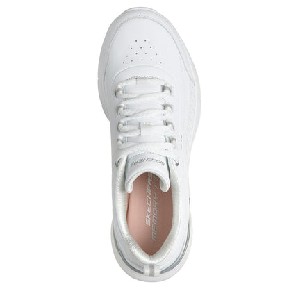 White-Silver - Pack Shot - Skechers Womens-Ladies Sketch-Air Dynamight Trainers