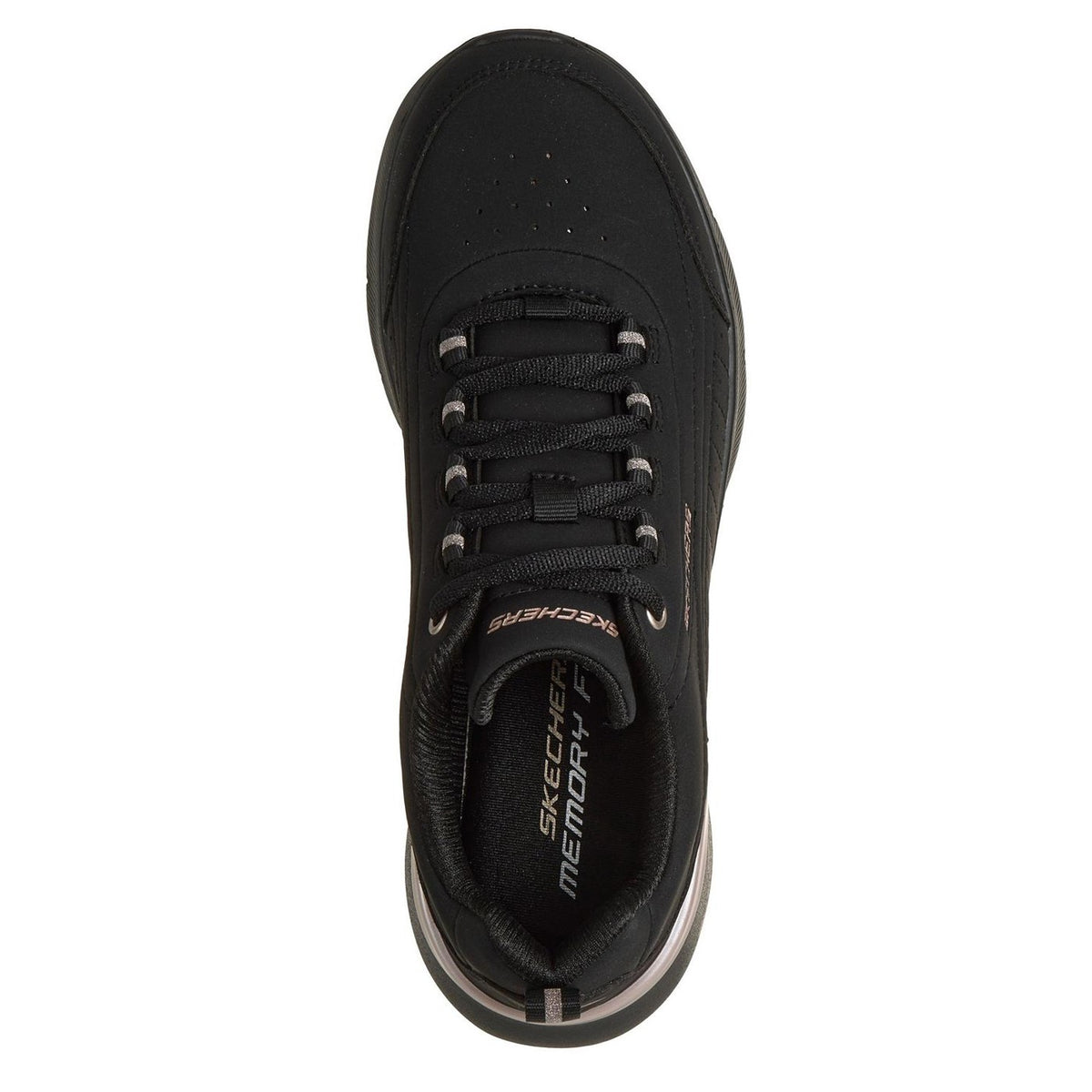 Black-Rose Gold - Pack Shot - Skechers Womens-Ladies Sketch-Air Dynamight Trainers