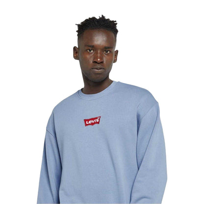 Blue - Side - Levis Mens Cotton Crew Neck Regular Sweatshirt