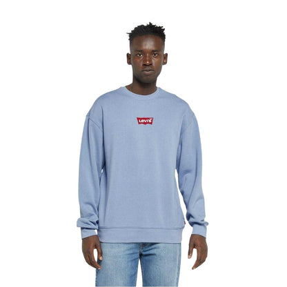 Blue - Front - Levis Mens Cotton Crew Neck Regular Sweatshirt