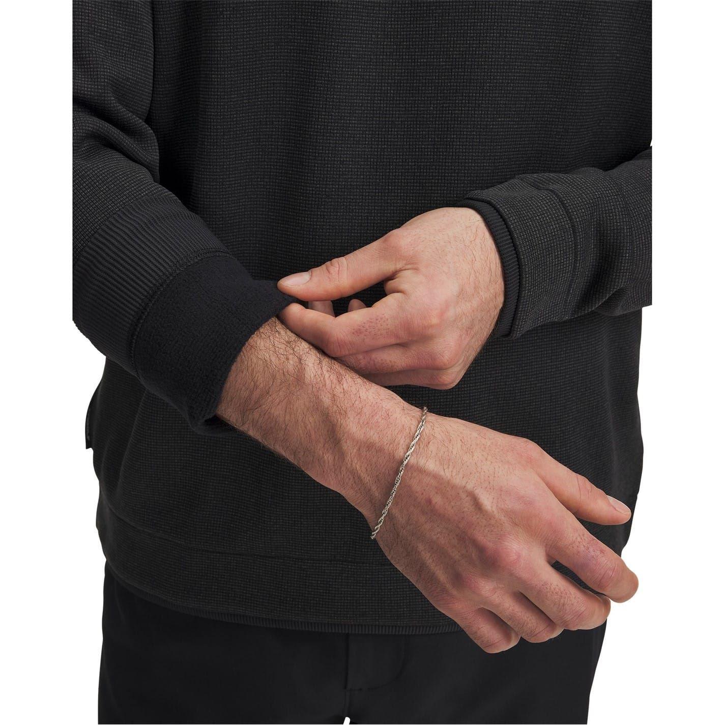 Black - Side - Under Armour Mens Crew Neck Regular Long-Sleeved Sweatshirt