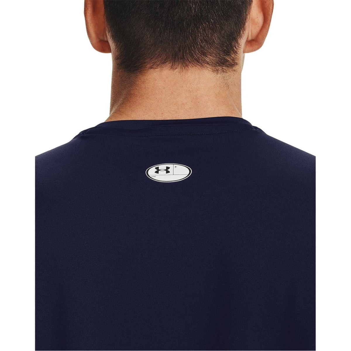 Midnight Navy - Side - Under Armour Mens HeatGear Mesh Panel Fitted T-Shirt