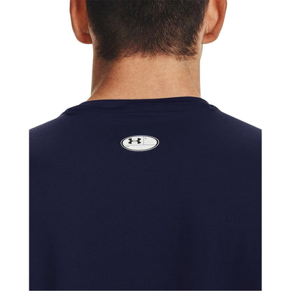 Midnight Navy - Side - Under Armour Mens HeatGear Mesh Panel Fitted T-Shirt