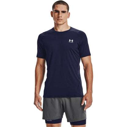 Midnight Navy - Lifestyle - Under Armour Mens HeatGear Mesh Panel Fitted T-Shirt