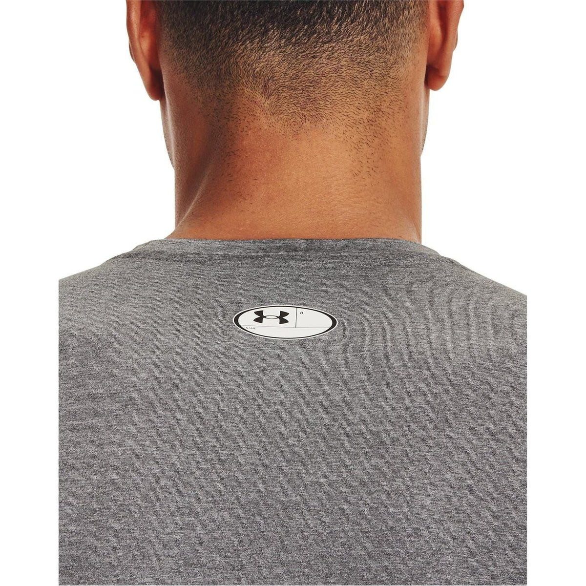 Carbon Heather - Side - Under Armour Mens HeatGear Mesh Panel Fitted T-Shirt