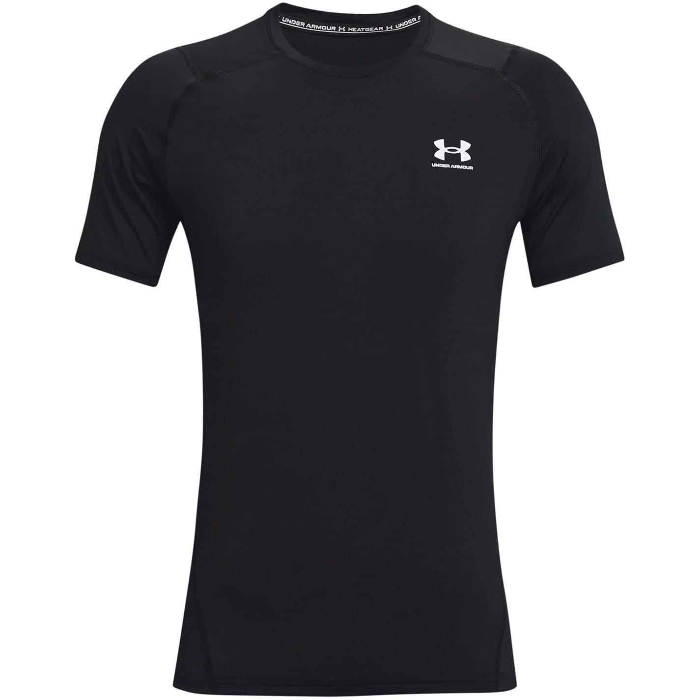 Black - Front - Under Armour Mens HeatGear Mesh Panel Fitted T-Shirt