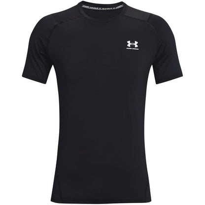 Black - Front - Under Armour Mens HeatGear Mesh Panel Fitted T-Shirt